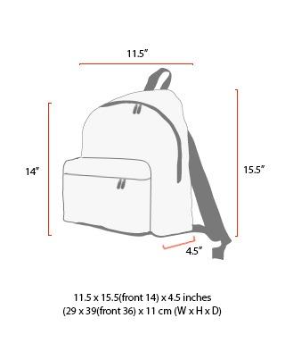 size chart Big Apple Backpack (MD)