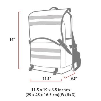 size chart Fort Hamilton Backpack