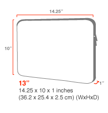size chart Nylon Laptop Sleeve