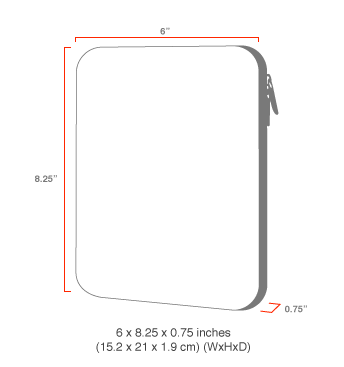 size chart Skyline iPad Mini Sleeve (6-8 in.)