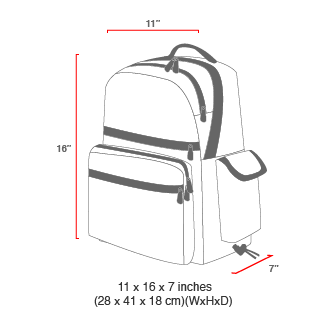 size chart kens backpack