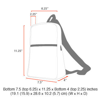 size chart Quilted Ellis Backpack