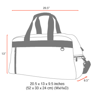size chart Duffel Bag Featuring CORDURA Brand Fabric