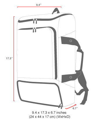 size chart Ludlow Convertible Backpack JR