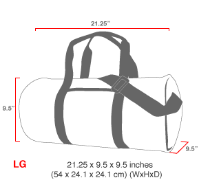 size chart Chelsea Drum Bag (LG)