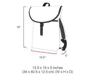 size chart Bergen Waxed Backpack (MD)