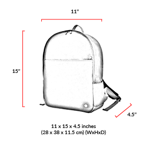 size chart University Waxed Backpack