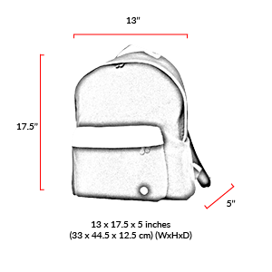 size chart Woolrich West Point Parsons Backpack (L)