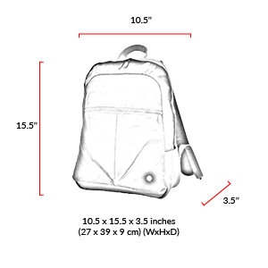 size chart Waxed Woodhaven Backpack