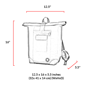 size chart Waxed Montrose Backpack