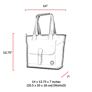 size chart Waxed Montague Tote Bag