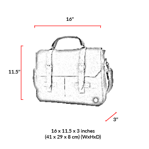 size chart Waxed Cortelyou Bag
